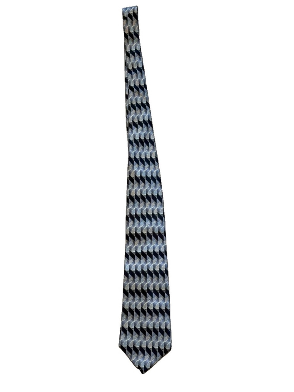 Signorelli Geometric Chevron Tie in Blue and Black
